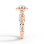 Latoya Round Cut Lab Grown Diamond 18Kt Rose Gold Engagement Ring - View 3