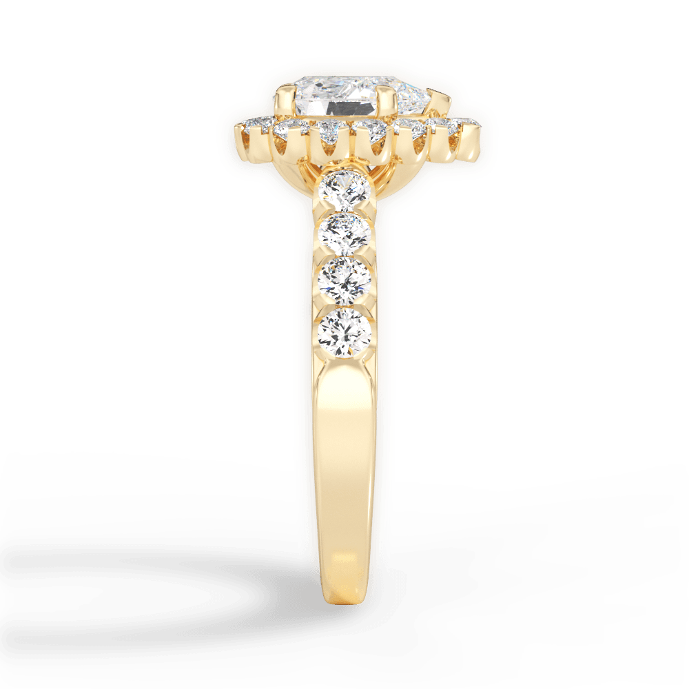 Lacey Pear Cut Lab Grown Diamond 18Kt Yellow Gold Engagement Ring - View 3