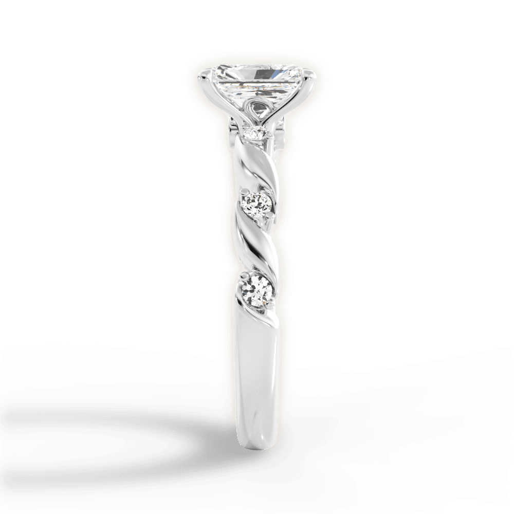 Emma Radiant Cut Lab Grown Diamond 18Kt White Gold Engagement Ring - View 2