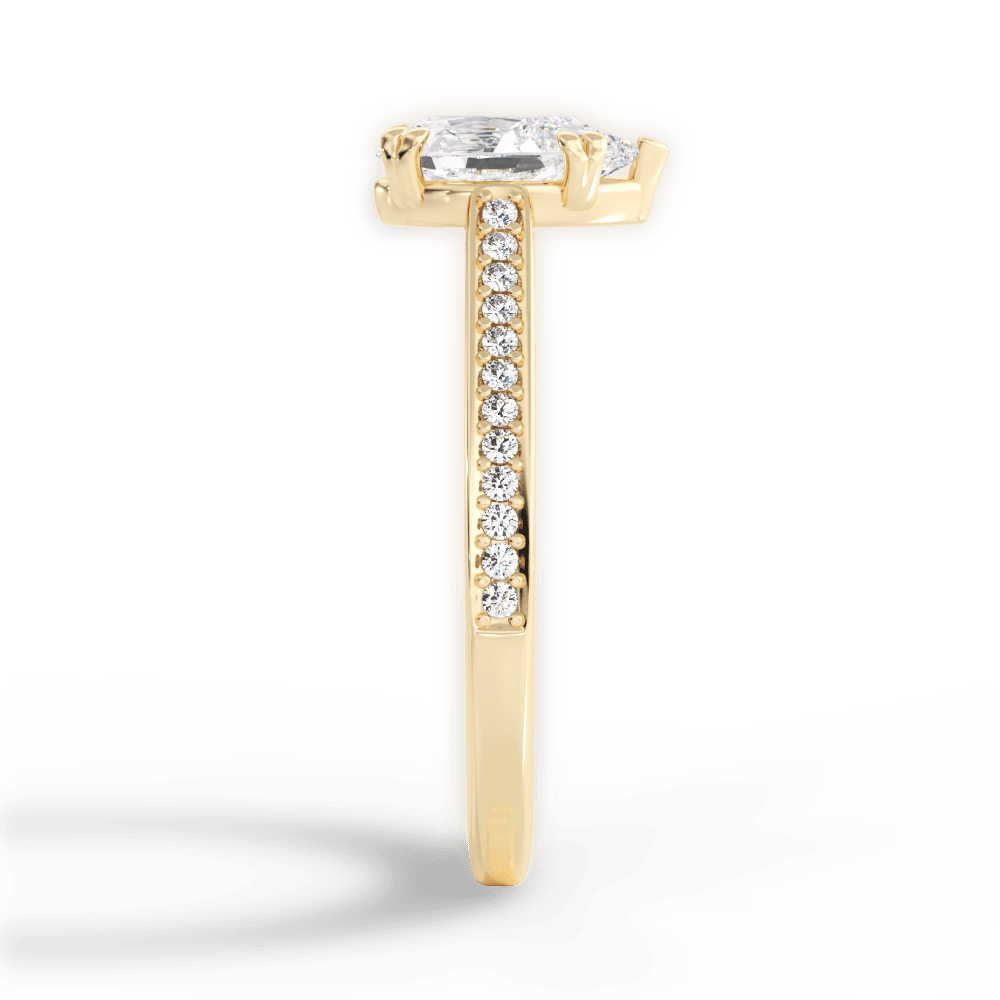 Denise Pear Cut Lab Grown Diamond 18Kt Yellow Gold Engagement Ring - View 2