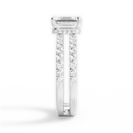 Christie Emerald Cut Lab Grown Diamond Platinum Engagement Ring - View 3