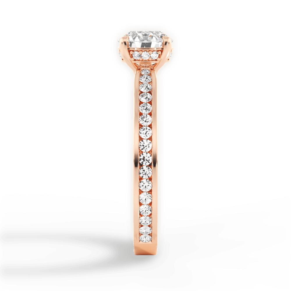 Katelyn Round Cut Lab Grown Diamond 18Kt Rose Gold Engagement Ring - View 4