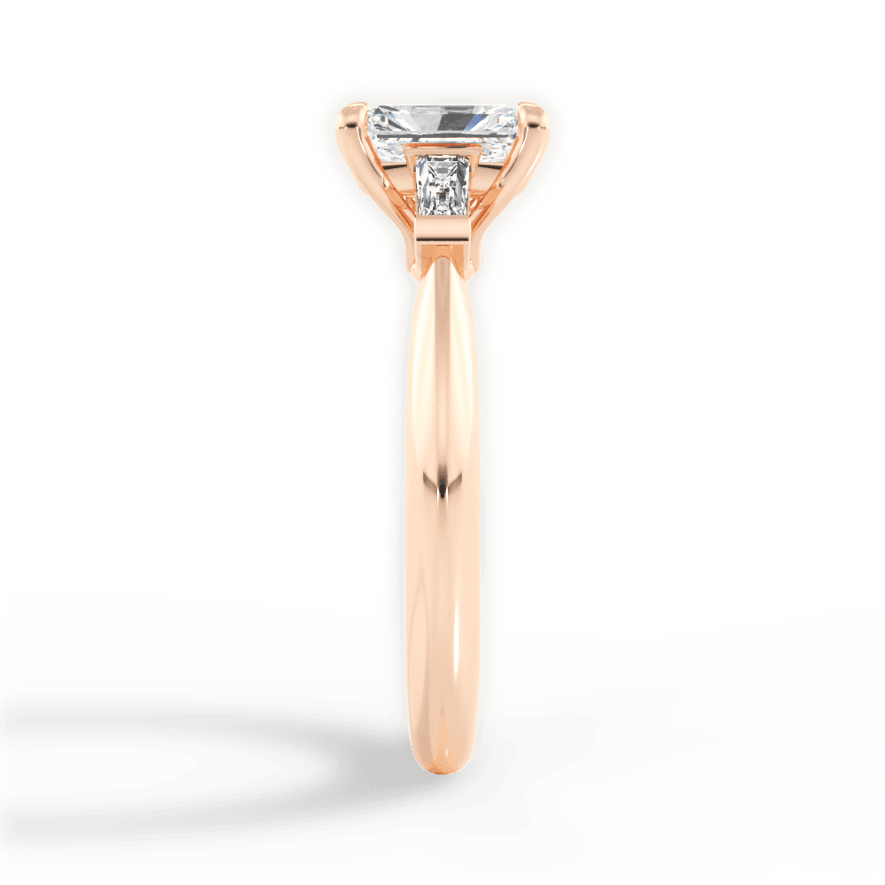 Emily Radiant Cut Lab Grown Diamond 18Kt Rose Gold Engagement Ring - View 3