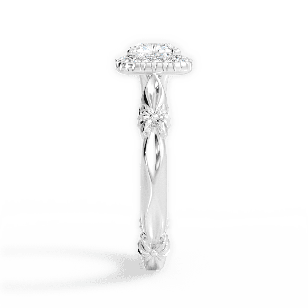 Erica Cushion Cut Lab Grown Diamond Platinum Engagement Ring - View 3