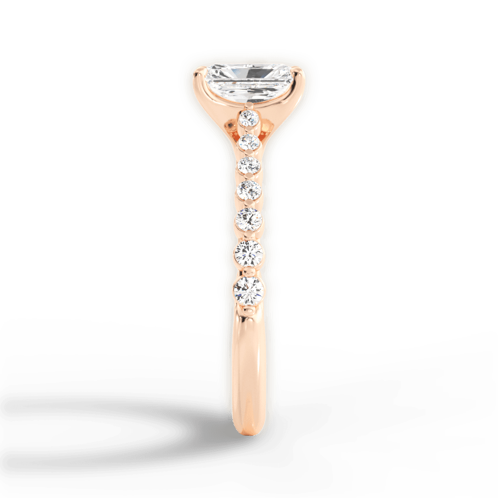 Dana Radiant Cut Lab Grown Diamond 18Kt Rose Gold Engagement Ring - View 2