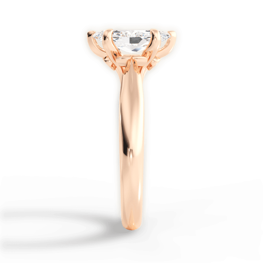 Dolores Marquise Cut Lab Grown Diamond 18Kt Rose Gold Engagement Ring - View 3