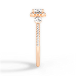 Kara Emerald Cut Lab Grown Diamond 18Kt Rose Gold Engagement Ring - View 3