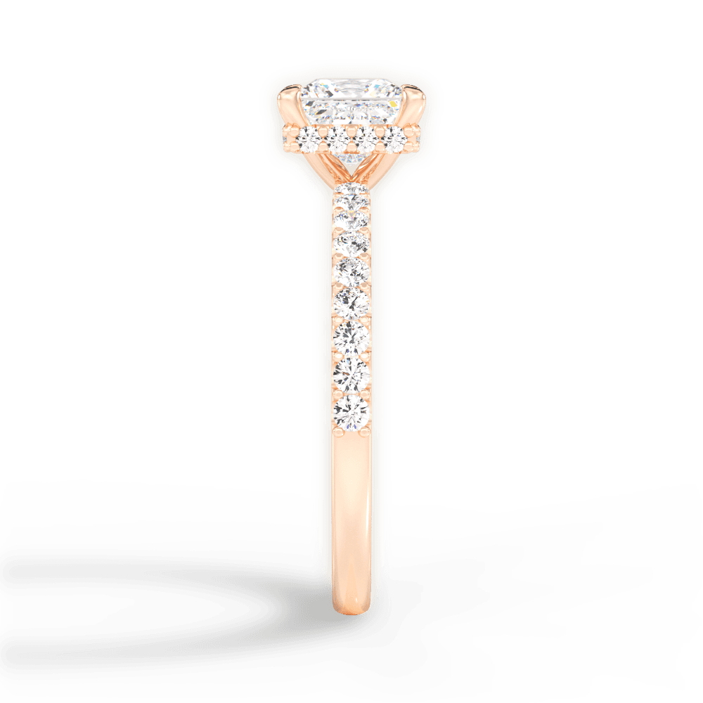 Isabella Princess Cut Lab Grown Diamond 18Kt Rose Gold Engagement Ring - View 4