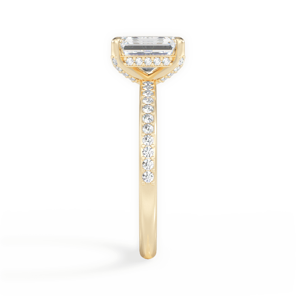 Janice Emerald Cut Lab Grown Diamond 18Kt Yellow Gold Engagement Ring - View 4
