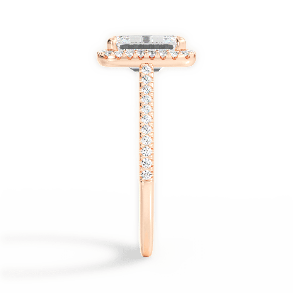 Jeanne Emerald Cut Lab Grown Diamond 18Kt Rose Gold Engagement Ring - View 2
