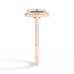 Jeanne Emerald Cut Lab Grown Diamond 18Kt Rose Gold Engagement Ring - View 2