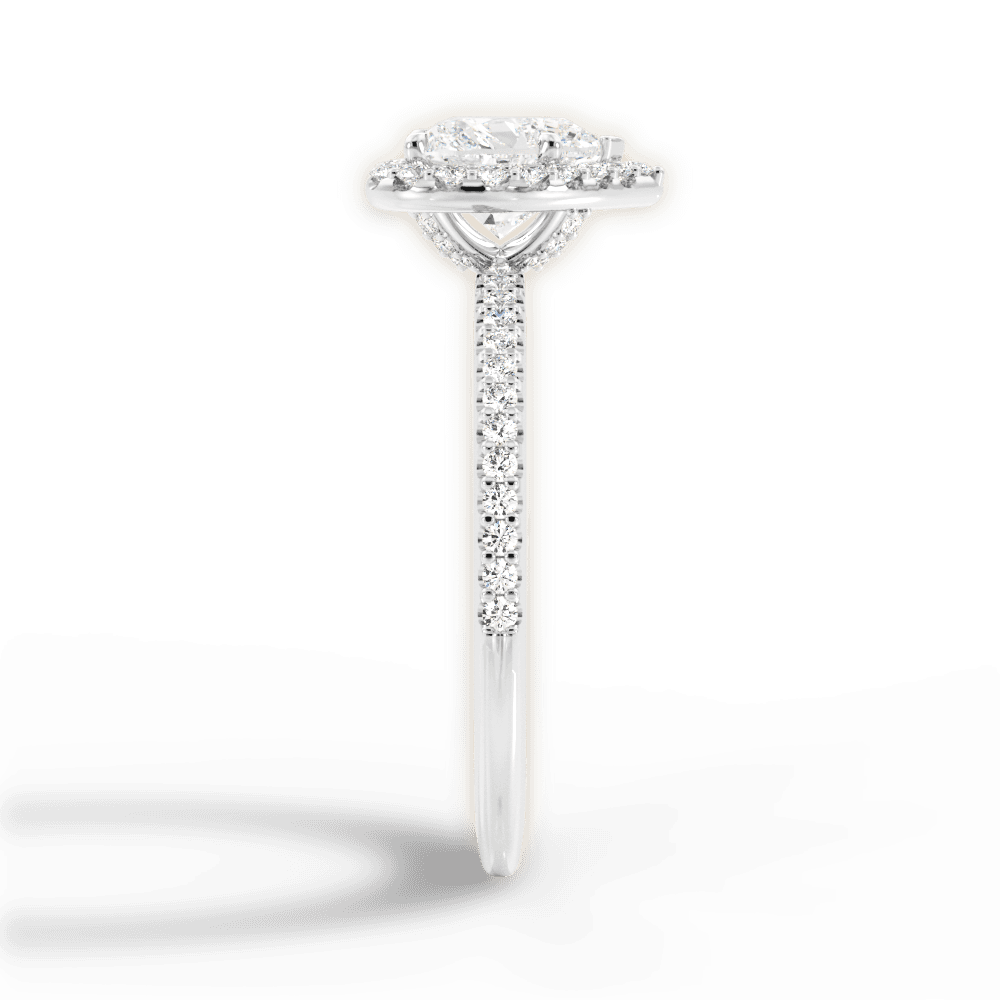 Joanne Heart Cut Lab Grown Diamond Platinum Engagement Ring - View 4