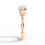 Geraldine Asscher Cut Lab Grown Diamond 18Kt Rose Gold Engagement Ring - View 2