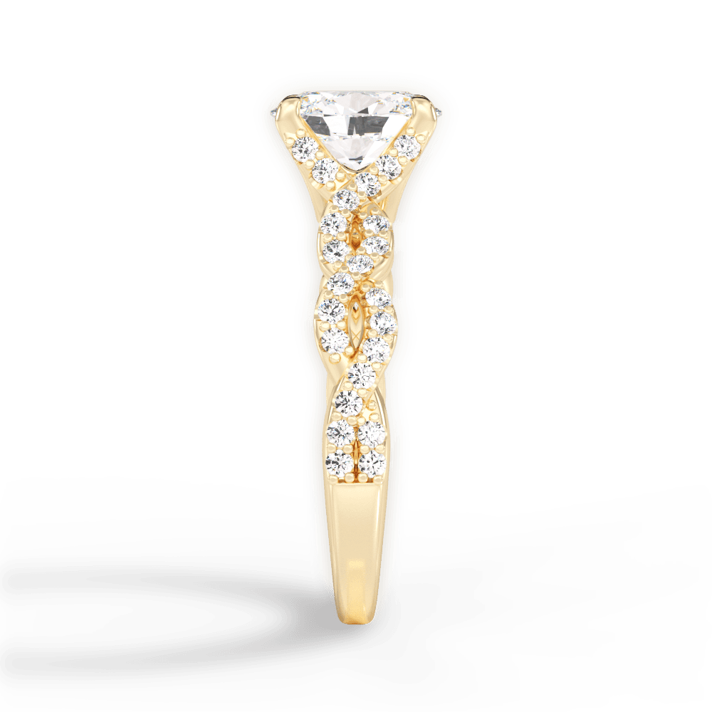 Justine Oval Cut Lab Grown Diamond 18Kt Yellow Gold Engagement Ring - View 3