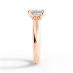 Dolores Emerald Cut Lab Grown Diamond 18Kt Rose Gold Engagement Ring - View 3