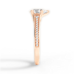 Delia Pear Cut Lab Grown Diamond 18Kt Rose Gold Engagement Ring - View 2