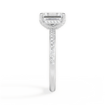 Janice Emerald Cut Lab Grown Diamond Platinum Engagement Ring - View 4