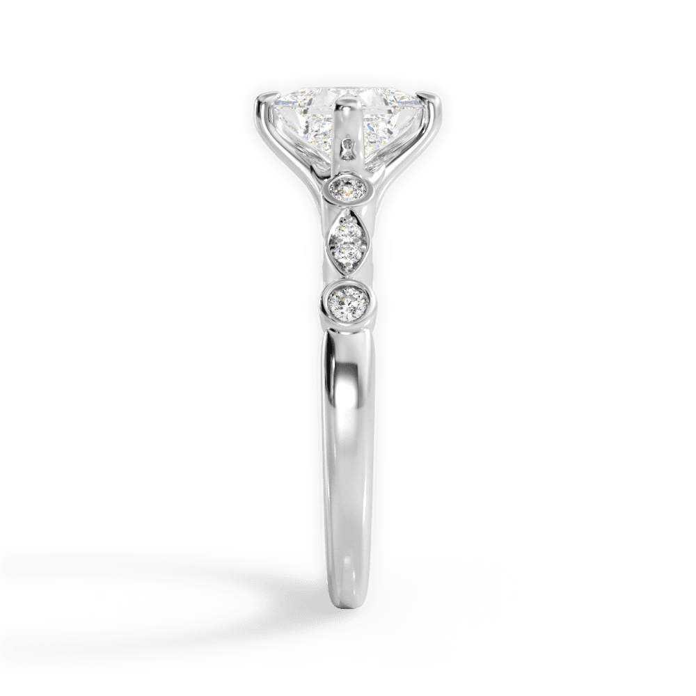 Catherine Princess Cut Lab Grown Diamond 18Kt White Gold Engagement Ring - View 2