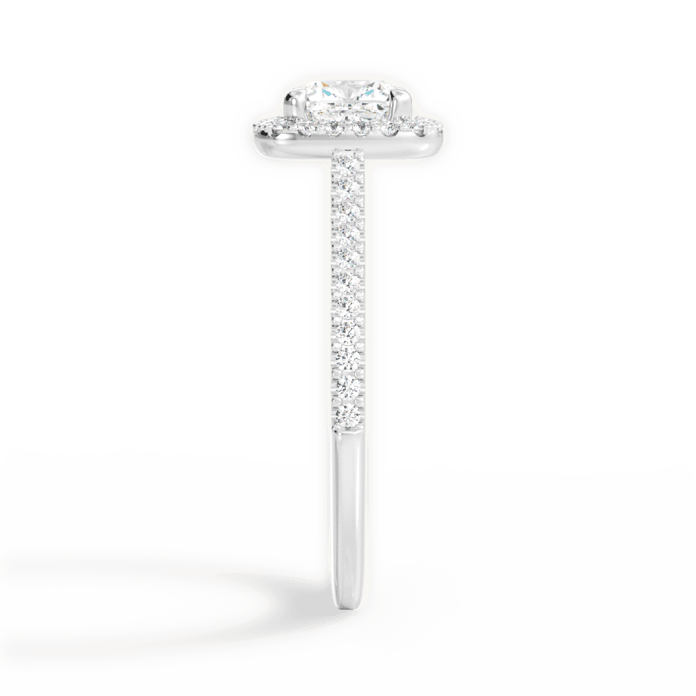 Jeanne Cushion Cut Lab Grown Diamond Platinum Engagement Ring - View 4