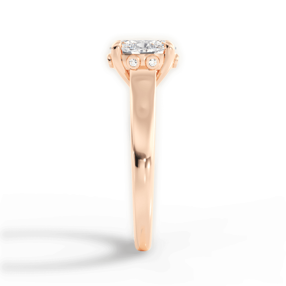 Carol Oval Cut Lab Grown Diamond 18Kt Rose Gold Engagement Ring - View 2