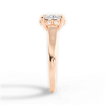 Carol Oval Cut Lab Grown Diamond 18Kt Rose Gold Engagement Ring - View 2