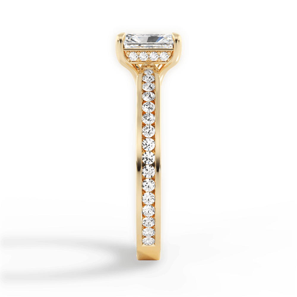 Katelyn Radiant Cut Lab Grown Diamond 18Kt Yellow Gold Engagement Ring - View 3