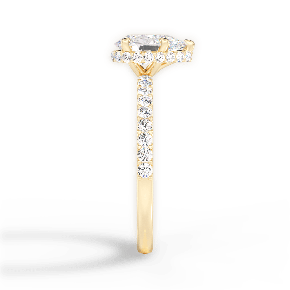 Isabella Pear Cut Lab Grown Diamond 18Kt Yellow Gold Engagement Ring - View 3