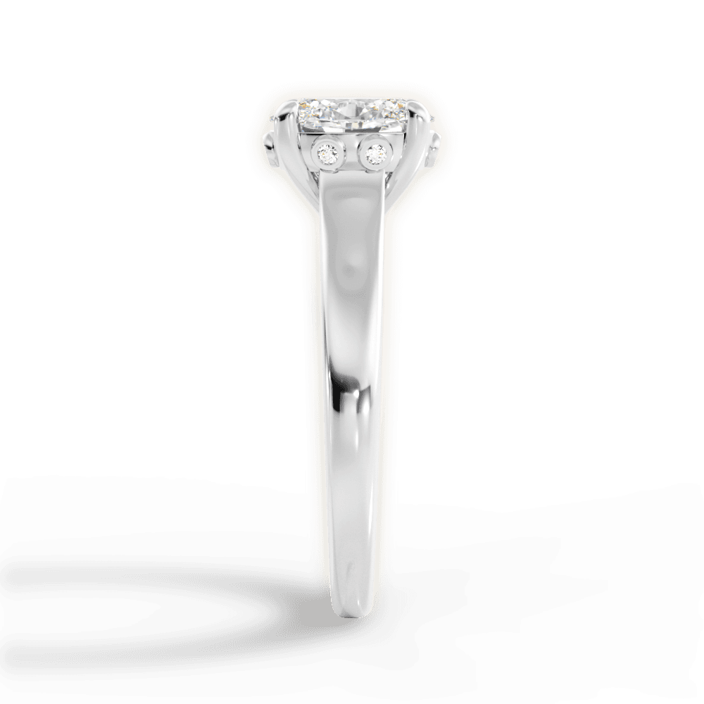 Carol Oval Cut Lab Grown Diamond 14Kt White Gold Engagement Ring - View 4