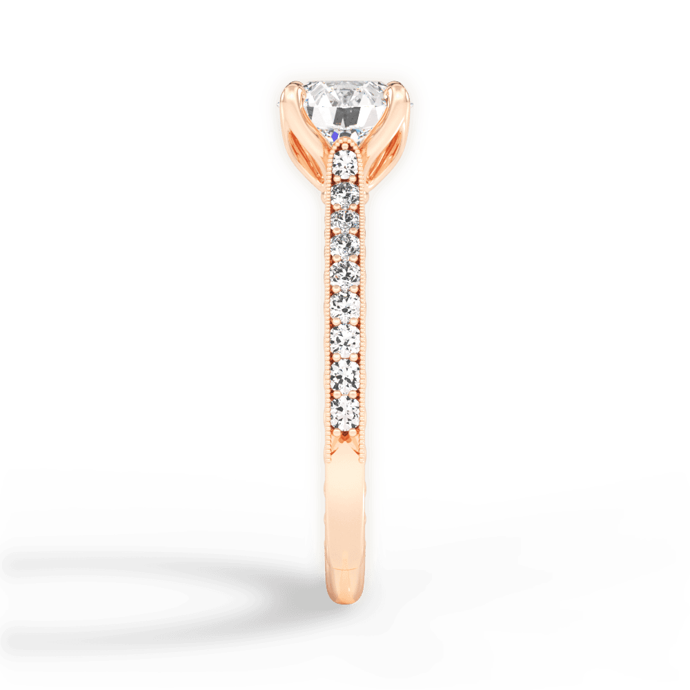 Gilda Round Cut Lab Grown Diamond 18Kt Rose Gold Engagement Ring - View 2