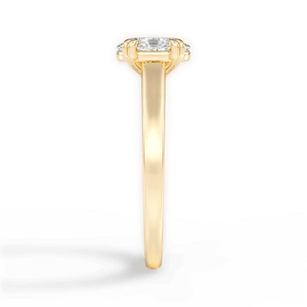 Courtney Oval Cut Lab Grown Diamond 18Kt Yellow Gold Engagement Ring - View 3