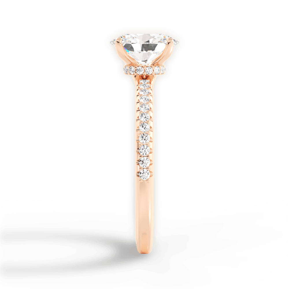 Giselle Oval Cut Lab Grown Diamond 18Kt Rose Gold Engagement Ring - View 2