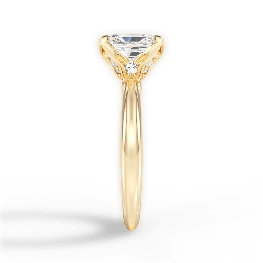 Elaine Radiant Cut Lab Grown Diamond 18Kt Yellow Gold Engagement Ring - View 3