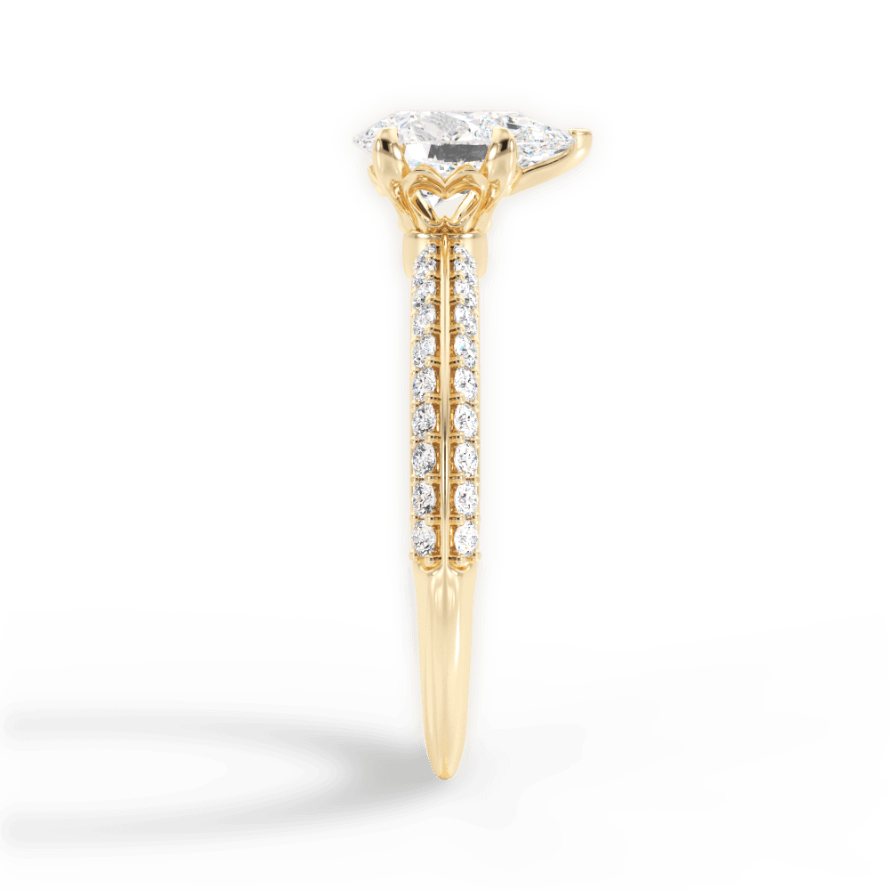 Gail Pear Cut Lab Grown Diamond 18Kt Yellow Gold Engagement Ring - View 3
