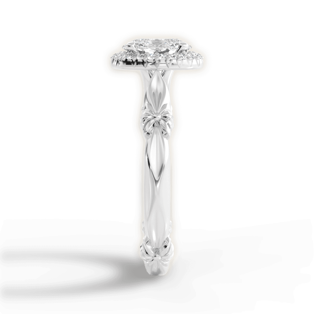Erica Oval Cut Lab Grown Diamond Platinum Engagement Ring - View 4