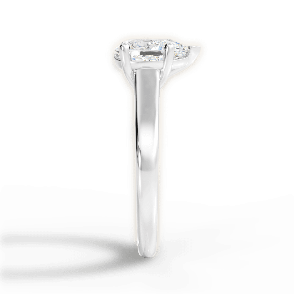 Ariana Pear Cut Lab Grown Diamond Platinum Engagement Ring - View 3