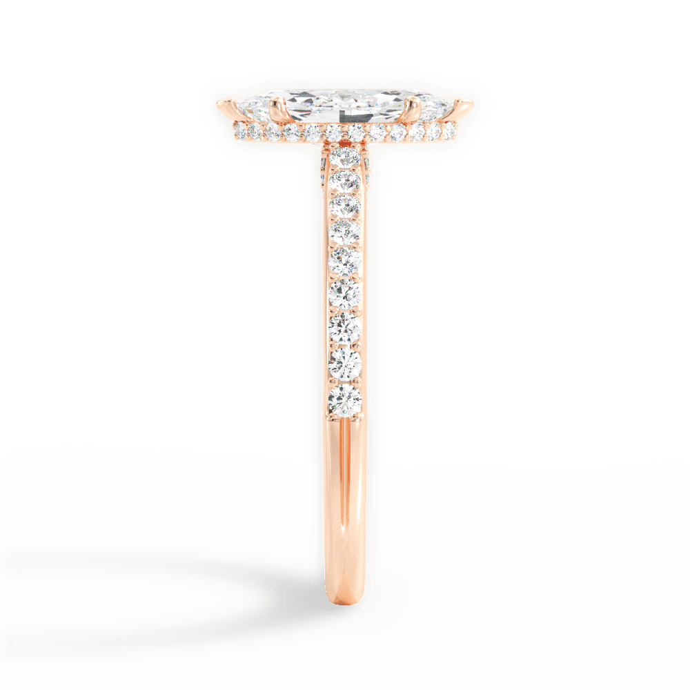 Joan Marquise Cut Lab Grown Diamond 18Kt Rose Gold Engagement Ring - View 4