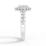 Lacey Oval Cut Lab Grown Diamond Platinum Engagement Ring - View 4