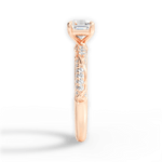 Gloria Asscher Cut Lab Grown Diamond 18Kt Rose Gold Engagement Ring - View 2