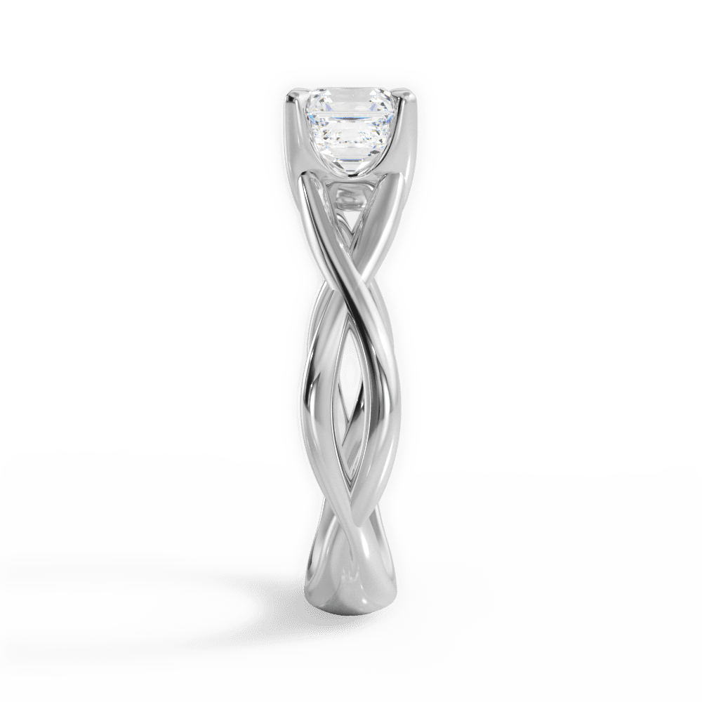 Aubrey Asscher Cut Lab Grown Diamond 14Kt White Gold Engagement Ring - View 2