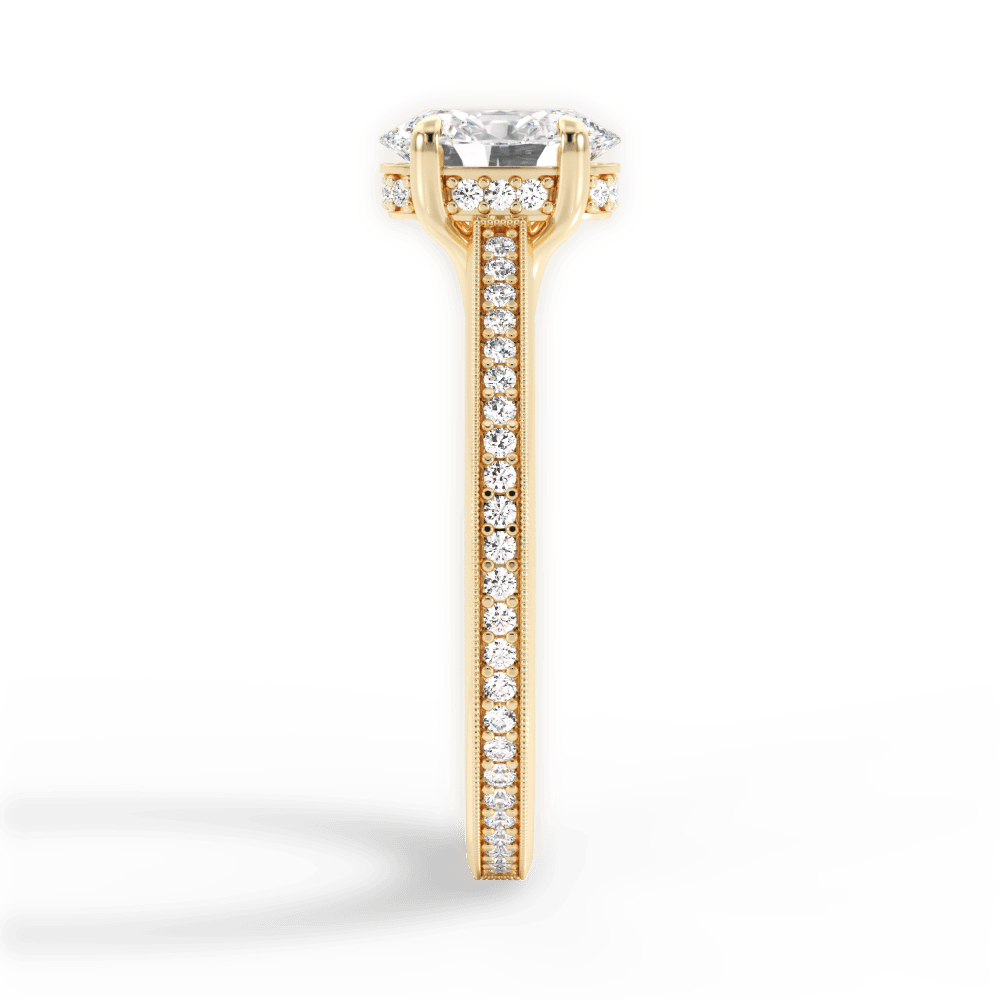 Janet Oval Cut Lab Grown Diamond 18Kt Yellow Gold Engagement Ring - View 3