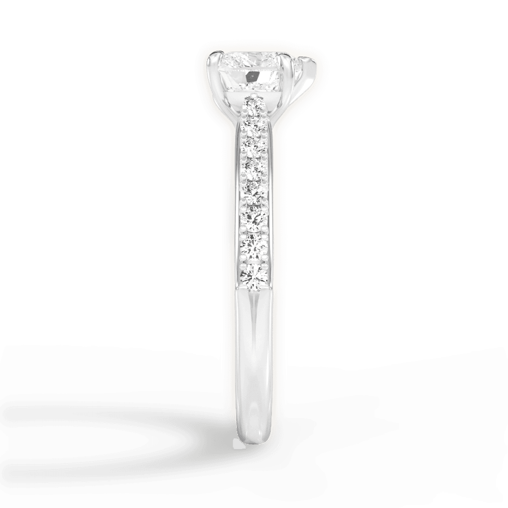 Elizabeth Heart Cut Lab Grown Diamond 14Kt White Gold Engagement Ring - View 3