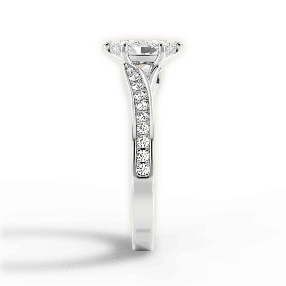 Elise Marquise Cut Lab Grown Diamond 14Kt White Gold Engagement Ring - View 4