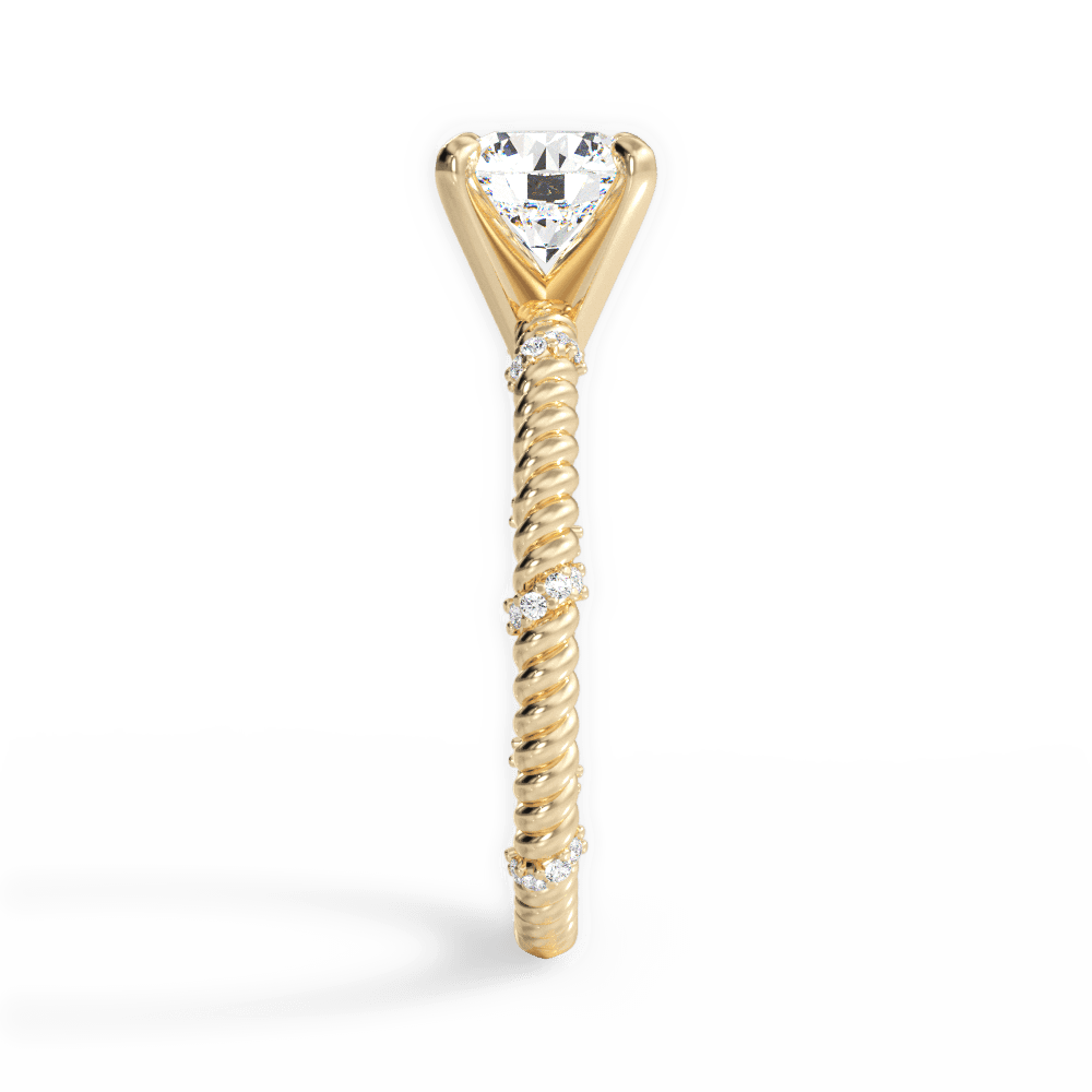 Chloe Round Cut Lab Grown Diamond 18Kt Yellow Gold Engagement Ring - View 2