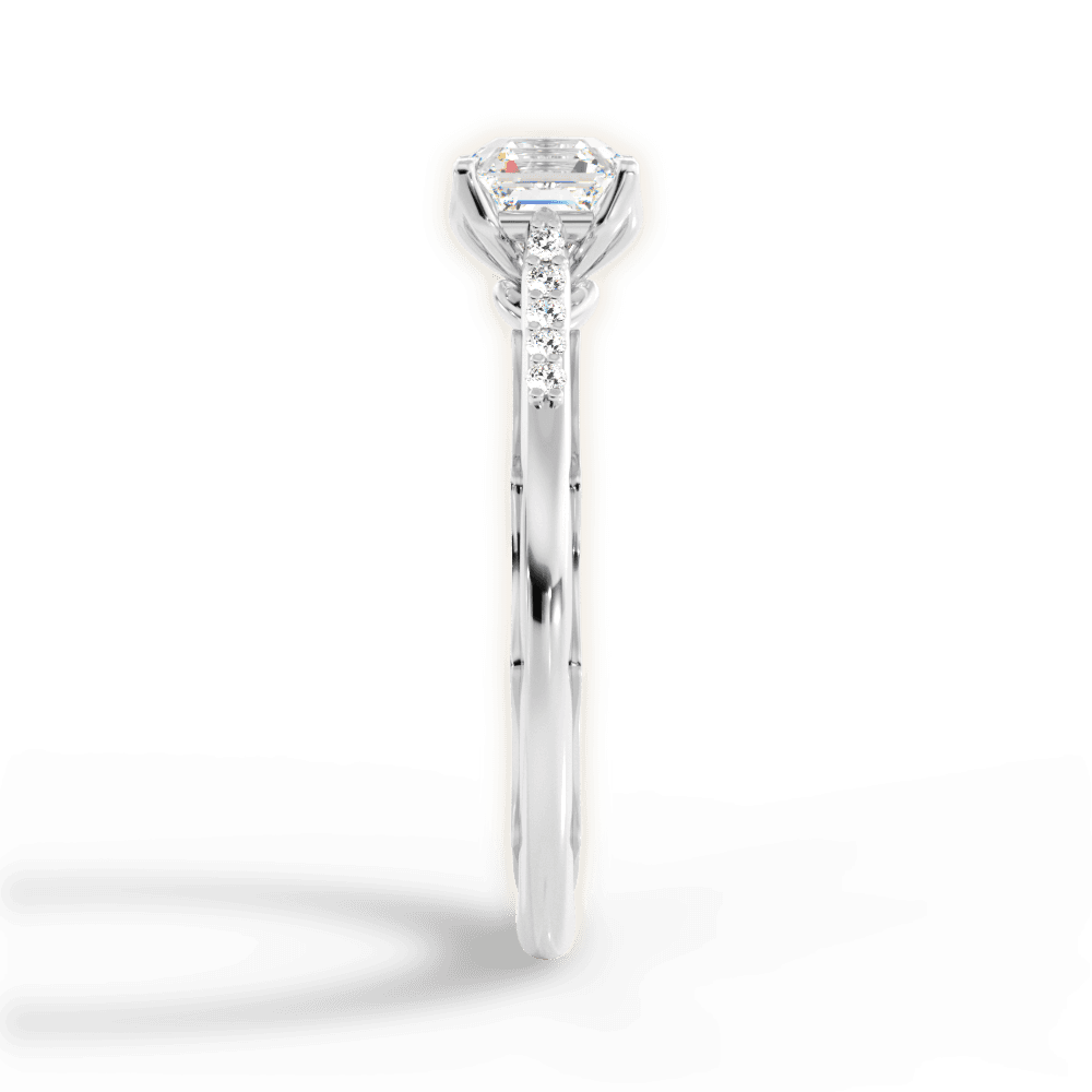 Christina Asscher Cut Lab Grown Diamond Platinum Engagement Ring - View 3