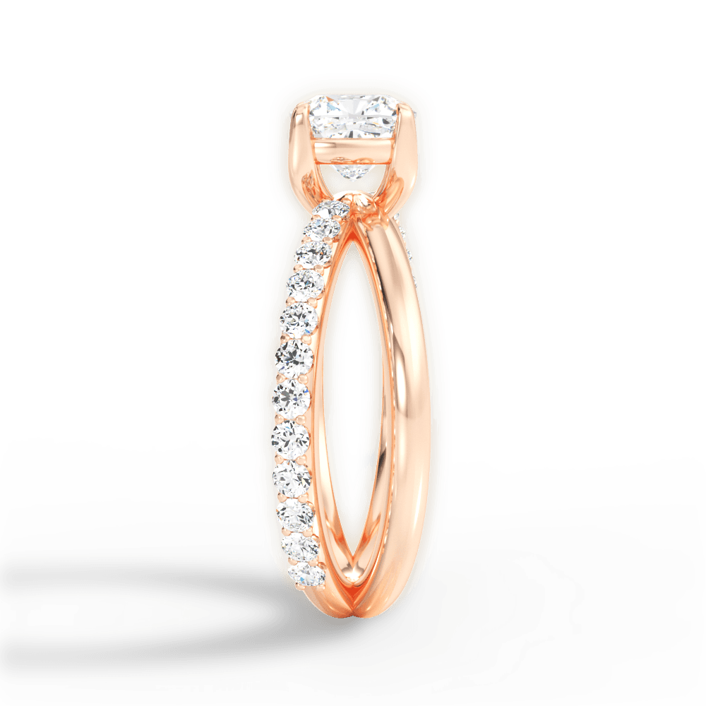 Jennifer Cushion Cut Lab Grown Diamond 18Kt Rose Gold Engagement Ring - View 4