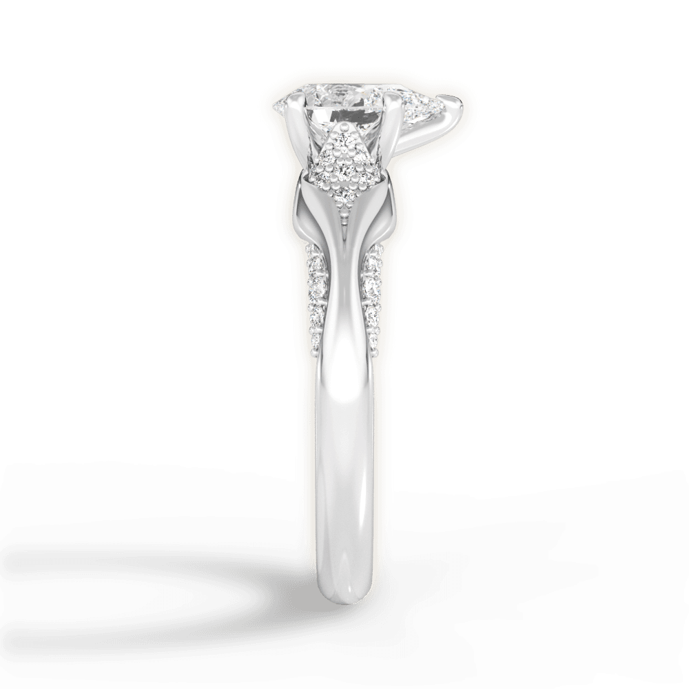 Isabel Pear Cut Lab Grown Diamond Platinum Engagement Ring - View 2