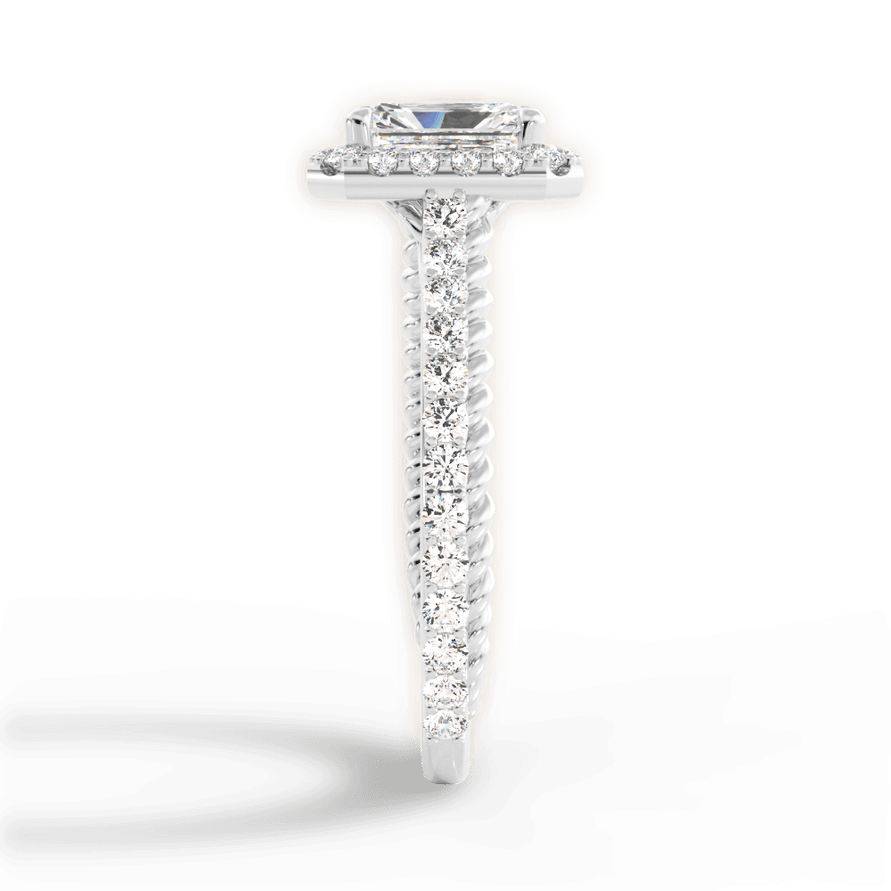 Kim Radiant Cut Lab Grown Diamond Platinum Engagement Ring - View 2