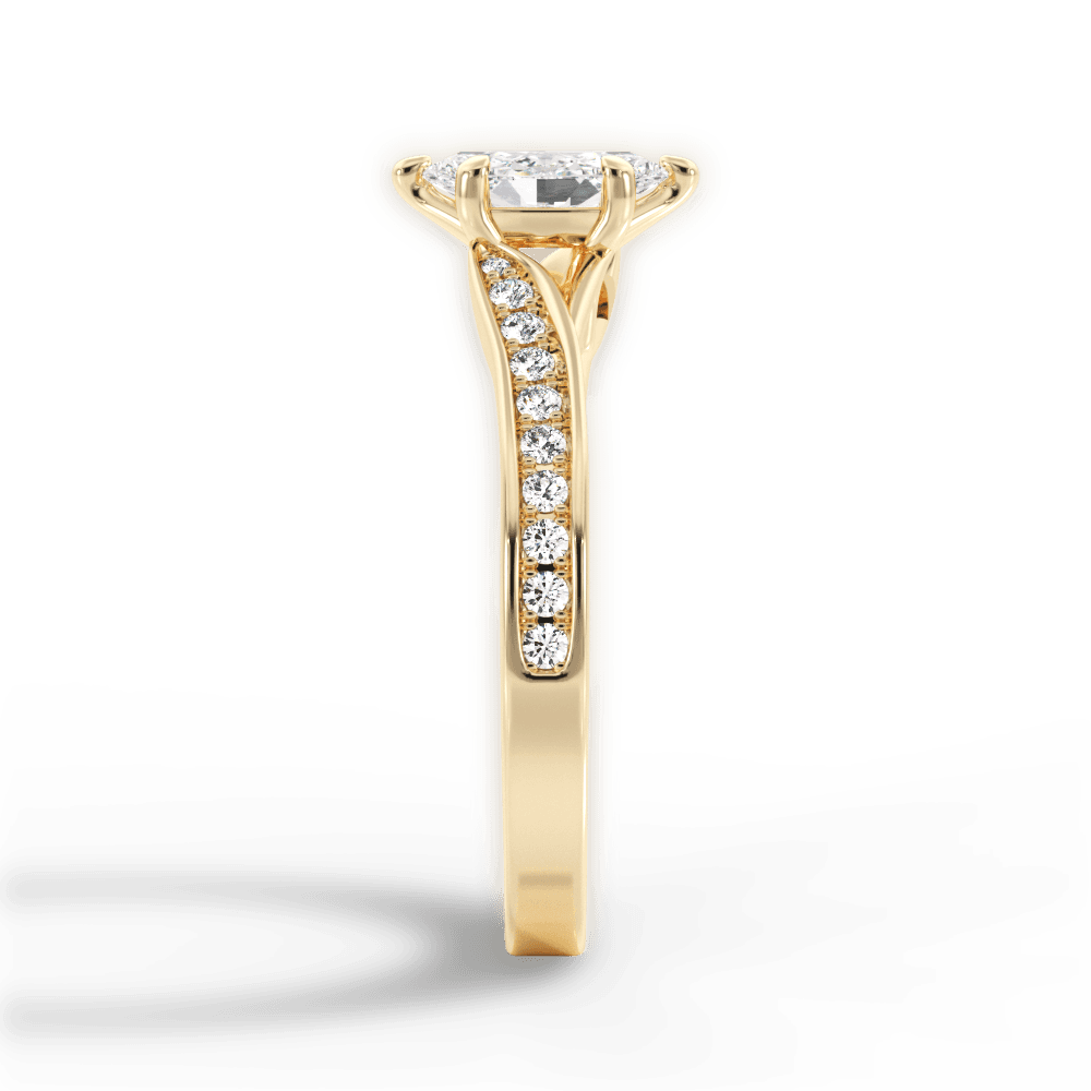 Elise Marquise Cut Lab Grown Diamond 18Kt Yellow Gold Engagement Ring - View 4