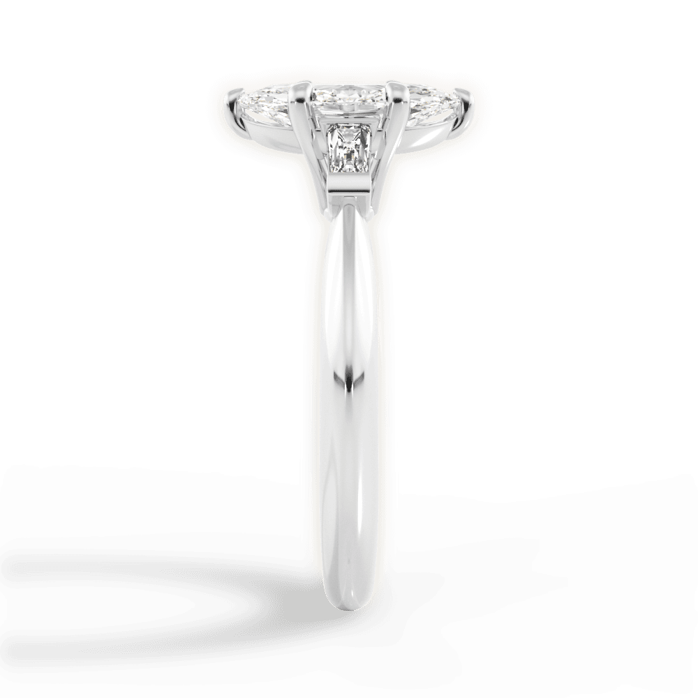 Emily Marquise Cut Lab Grown Diamond 14Kt White Gold Engagement Ring - View 2
