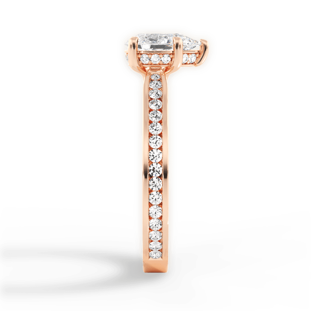 Katelyn Pear Cut Lab Grown Diamond 18Kt Rose Gold Engagement Ring - View 2